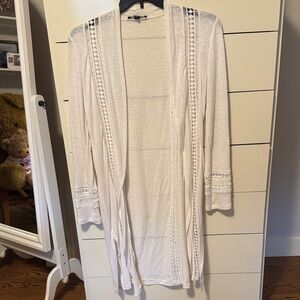 INC International Concepts Cream Open-Front Cardigan